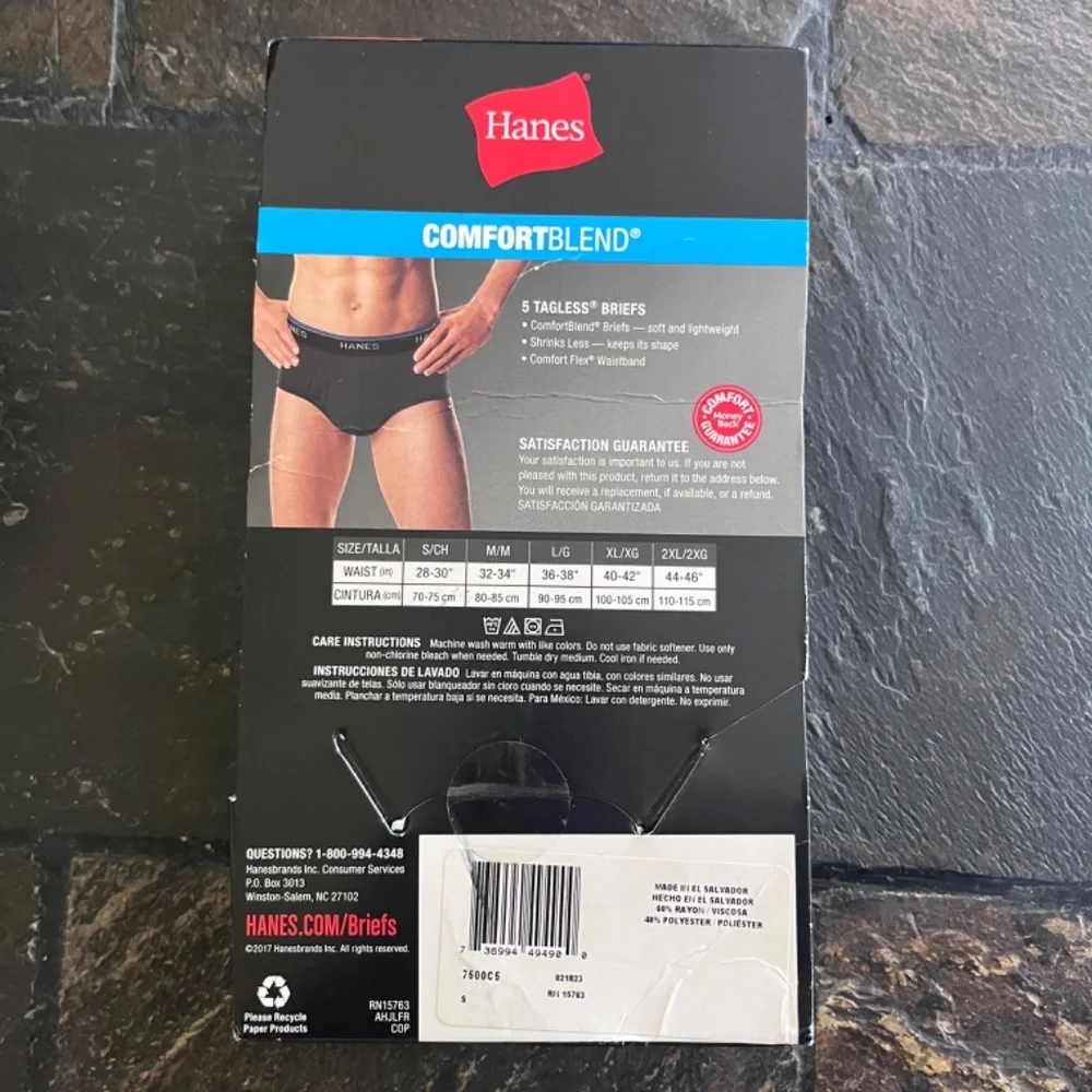 Hanes Tagless Briefs 5 Pack‎ Comfort Blend Moisture Wicking New